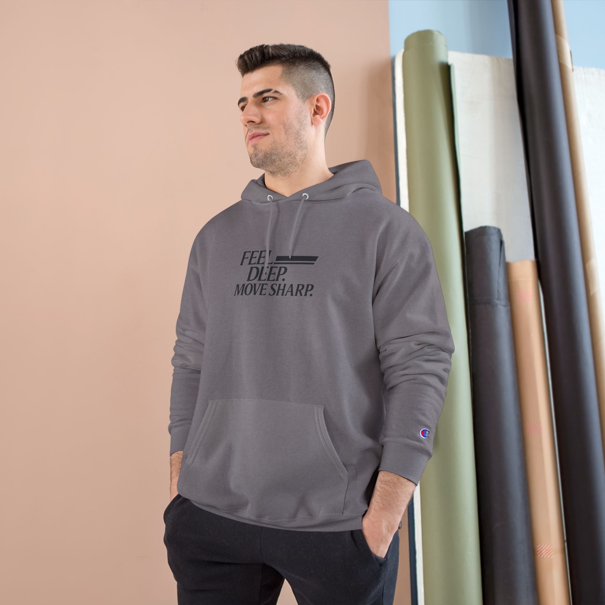 Feel Deep Move Sharp Champion Hoodie