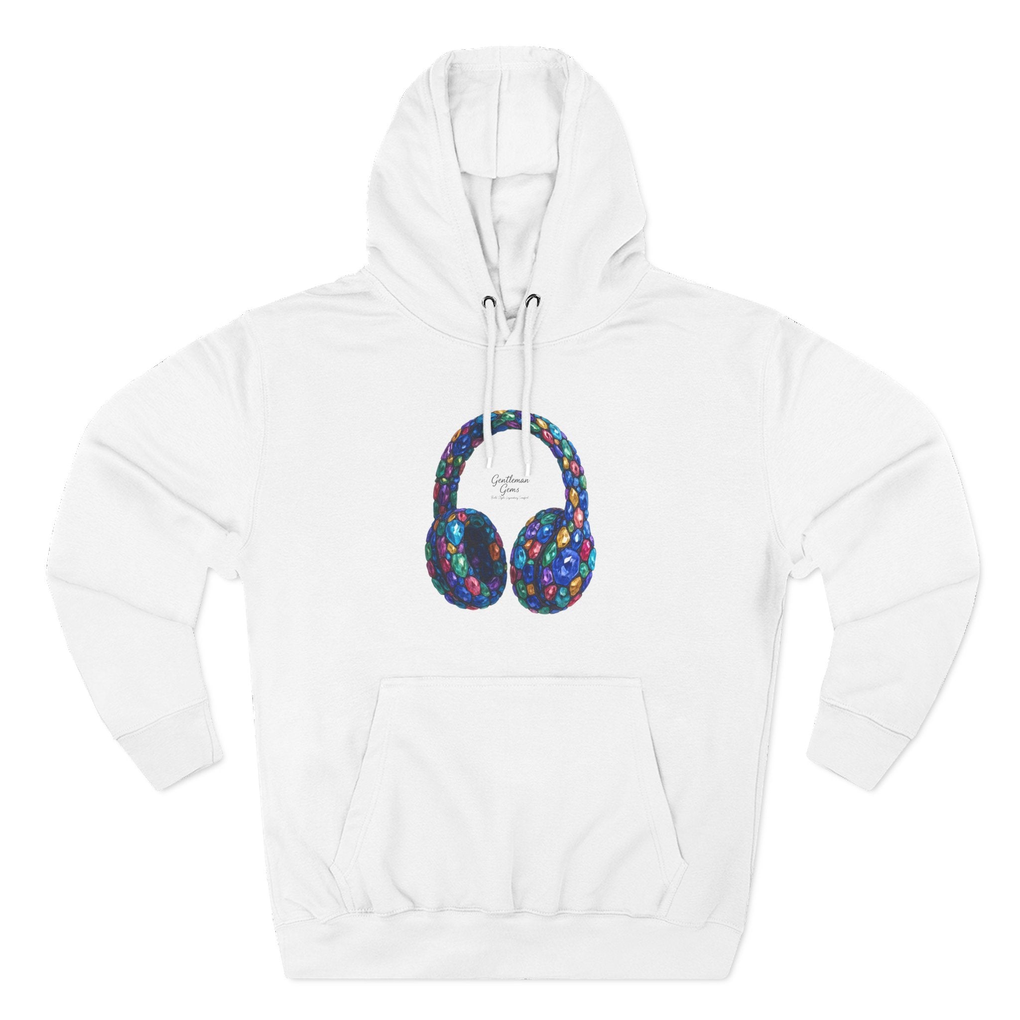 Gem Beats Colors Hoodie with Headphones Graphic, Gift for Music Lovers, Unisex Hoodie, Trendy Streetwear
