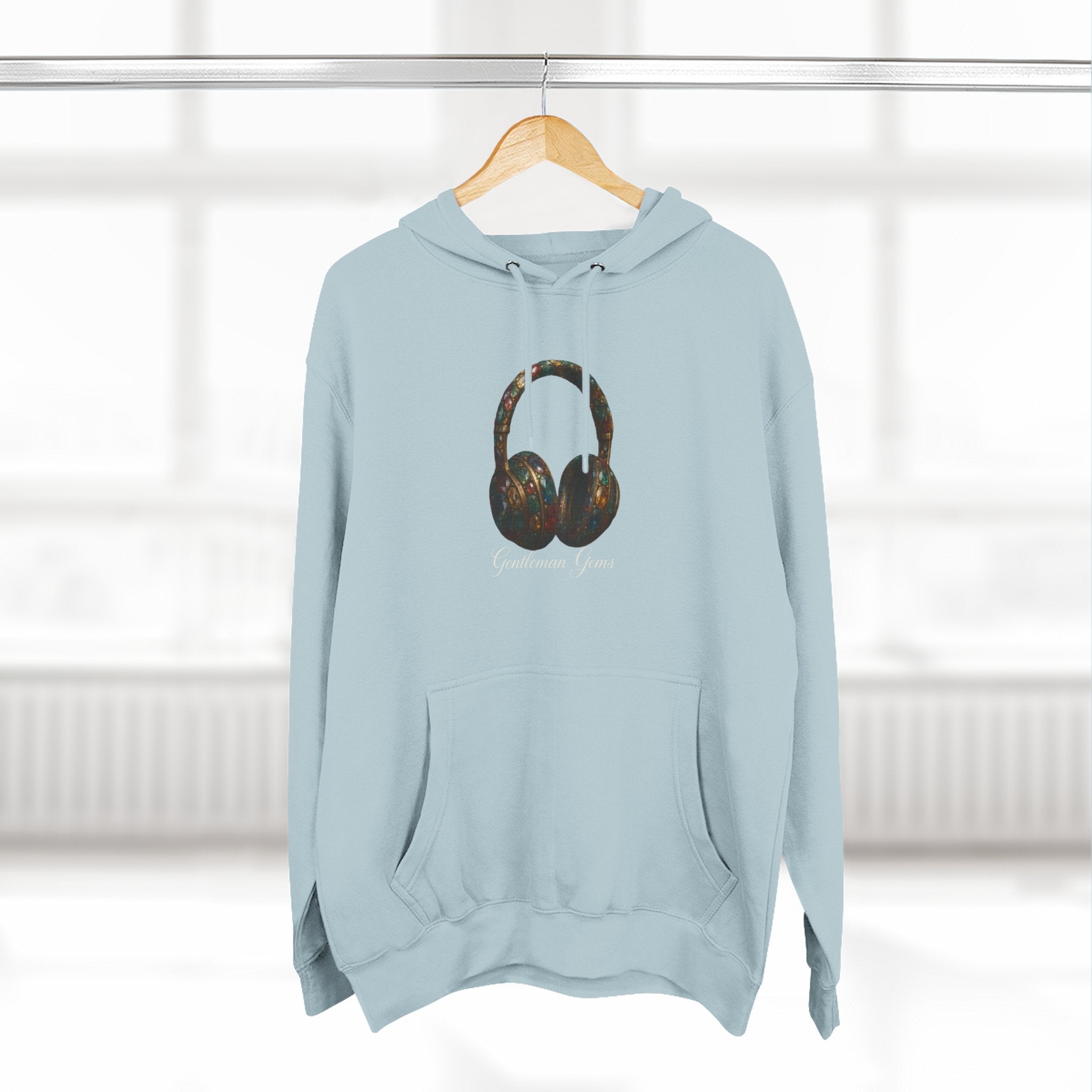 Gem Beats Hoodie with Headphone Design, Perfect for Music Lovers, Casual Wear, Gifts for Him/Her