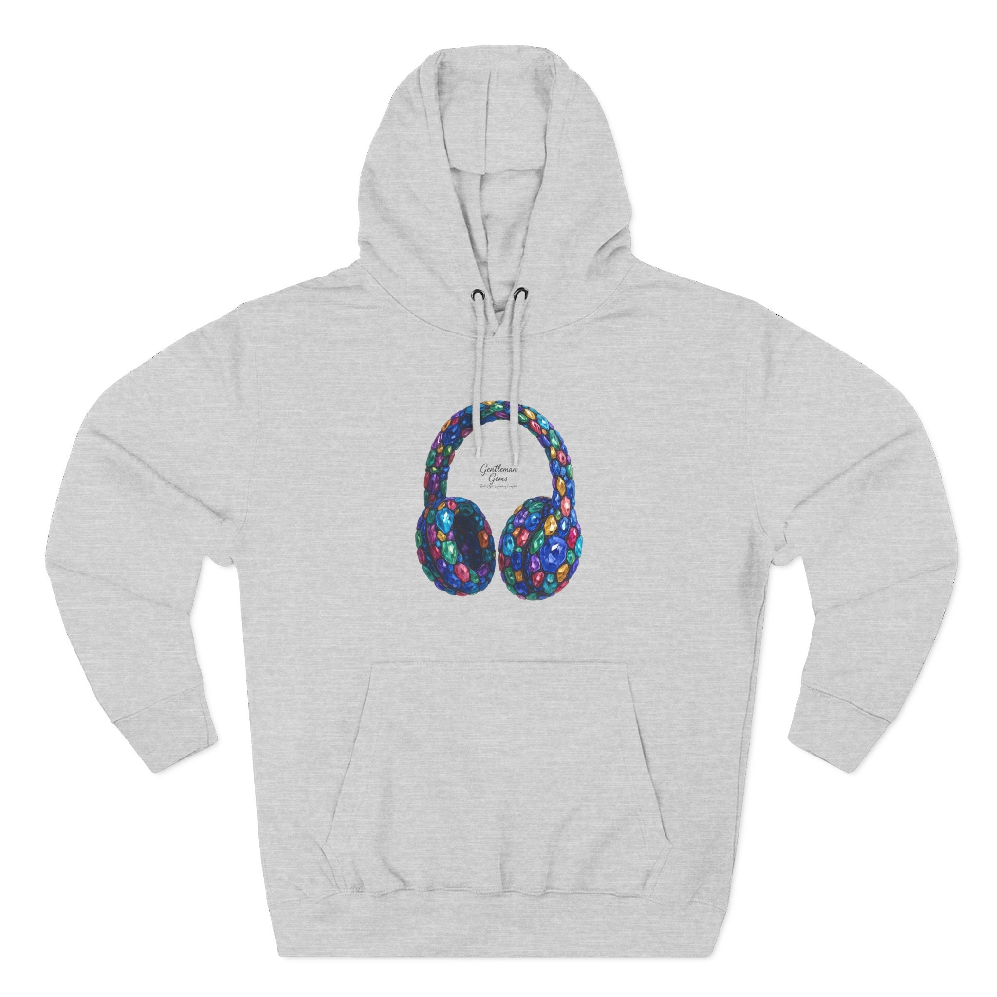 Gem Beats Colors Hoodie with Headphones Graphic, Gift for Music Lovers, Unisex Hoodie, Trendy Streetwear