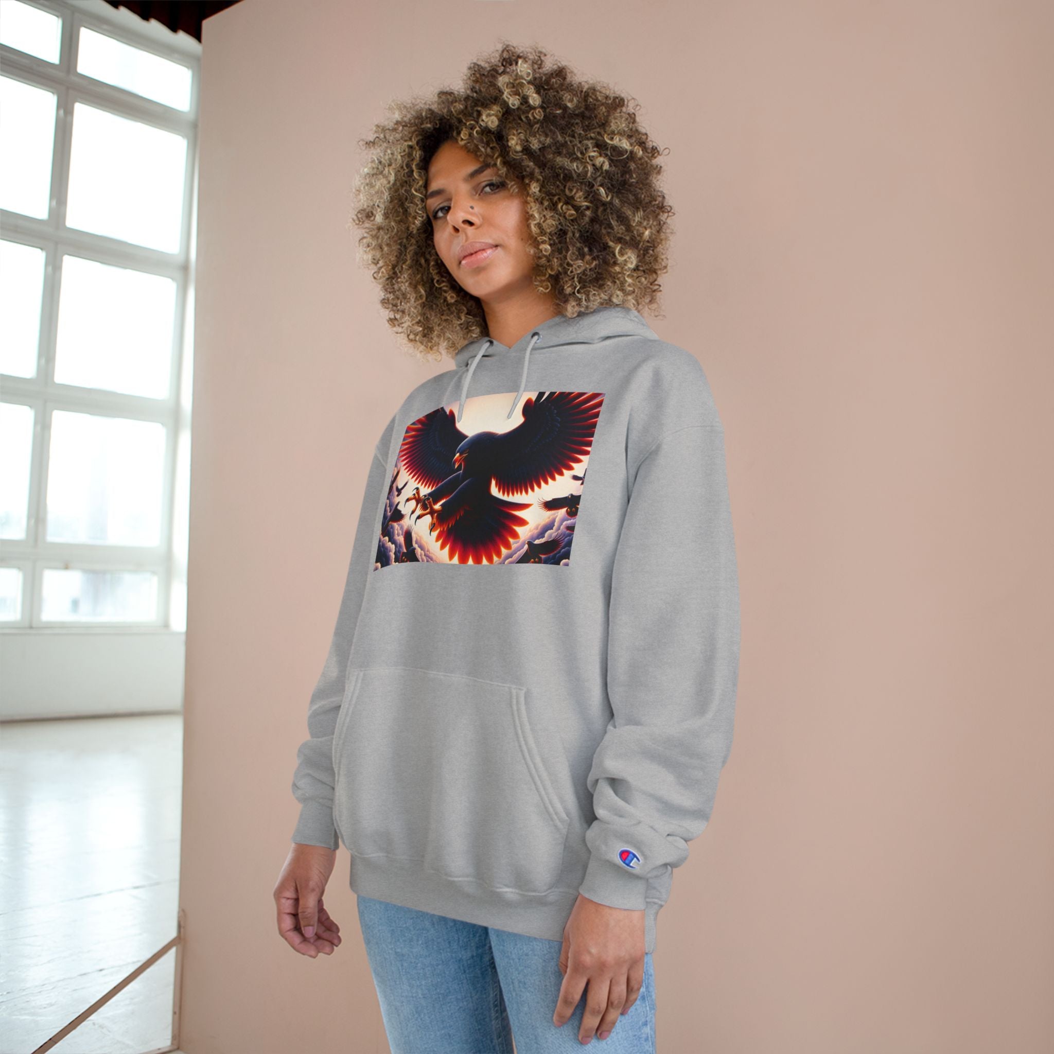 Stylish Champion Hoodie with Bird Design