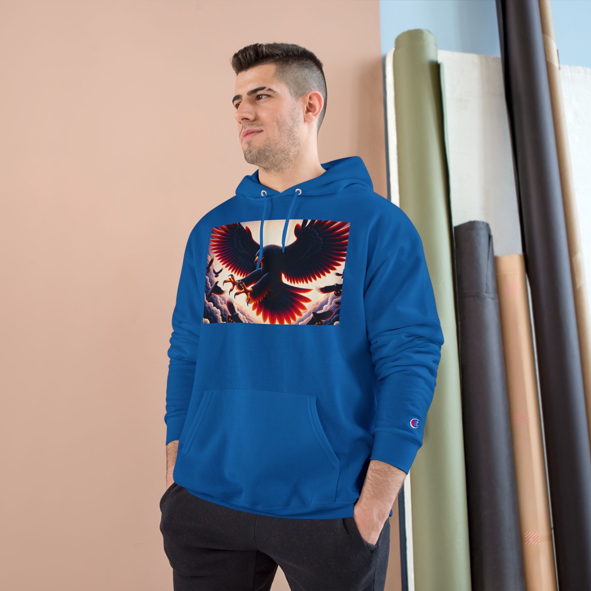 Stylish Champion Hoodie with Bird Design