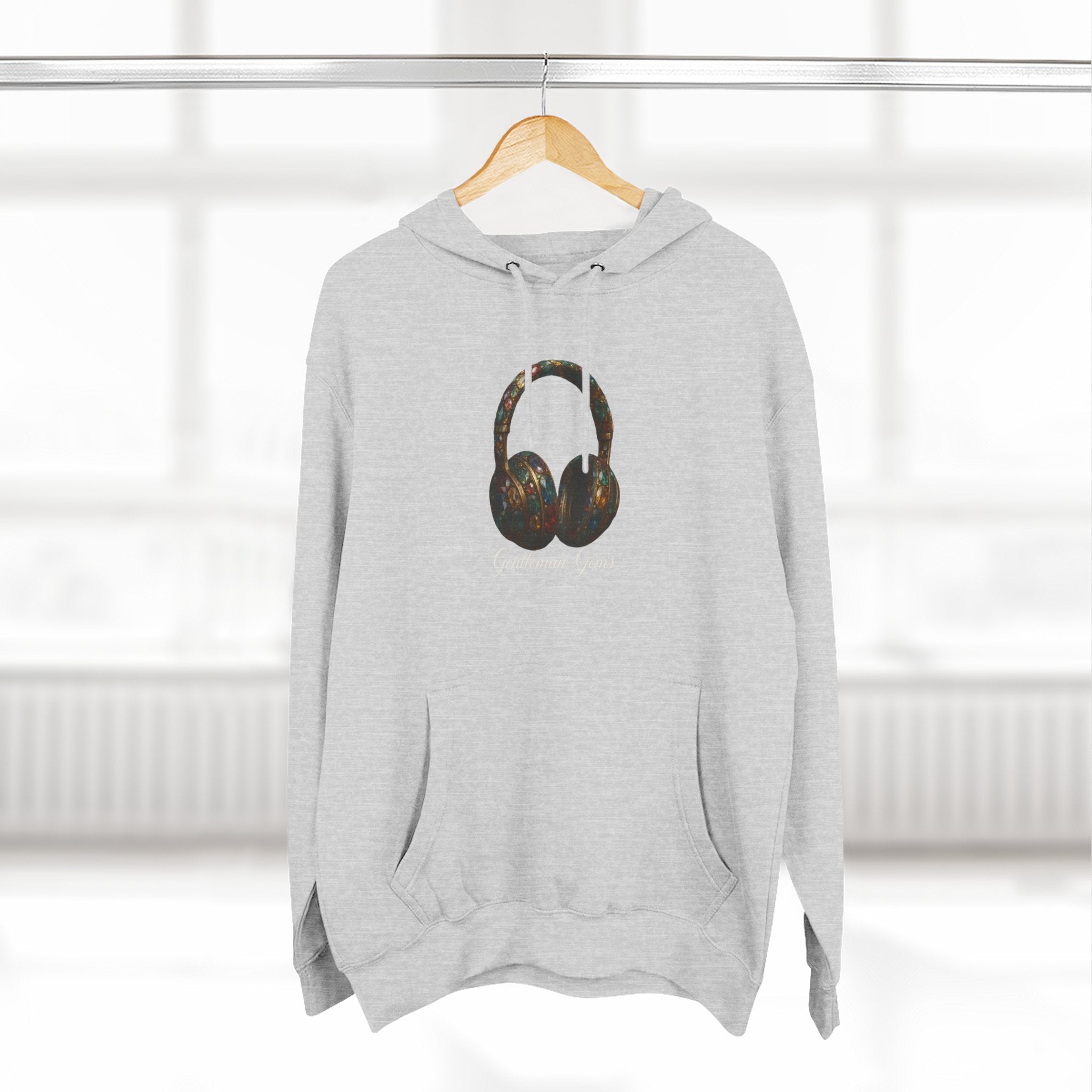 Gem Beats Hoodie with Headphone Design, Perfect for Music Lovers, Casual Wear, Gifts for Him/Her