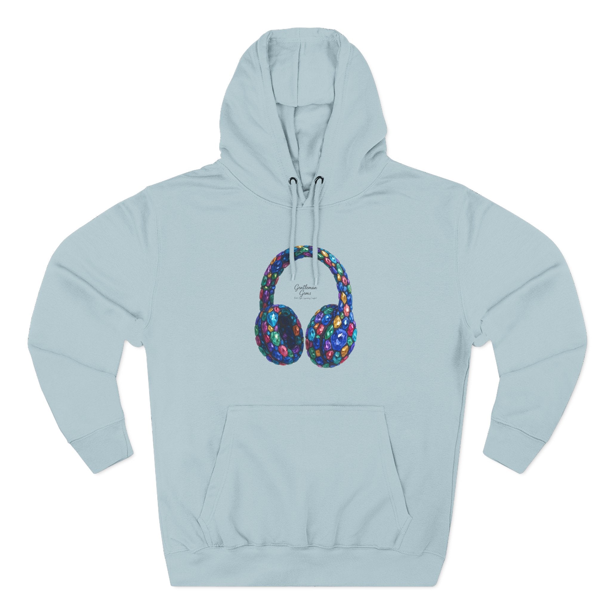 Gem Beats Colors Hoodie with Headphones Graphic, Gift for Music Lovers, Unisex Hoodie, Trendy Streetwear