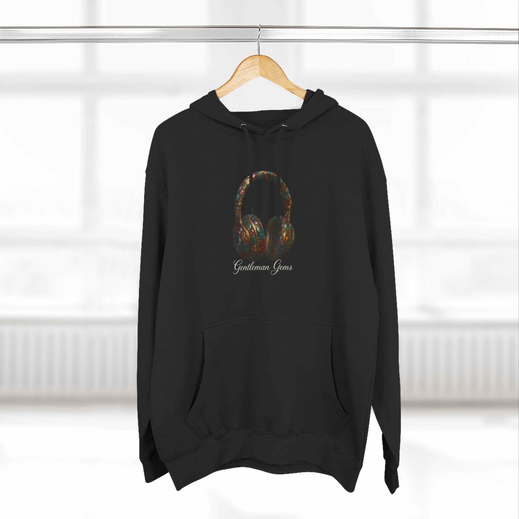 Gem Beats Hoodie with Headphone Design, Perfect for Music Lovers, Casual Wear, Gifts for Him/Her