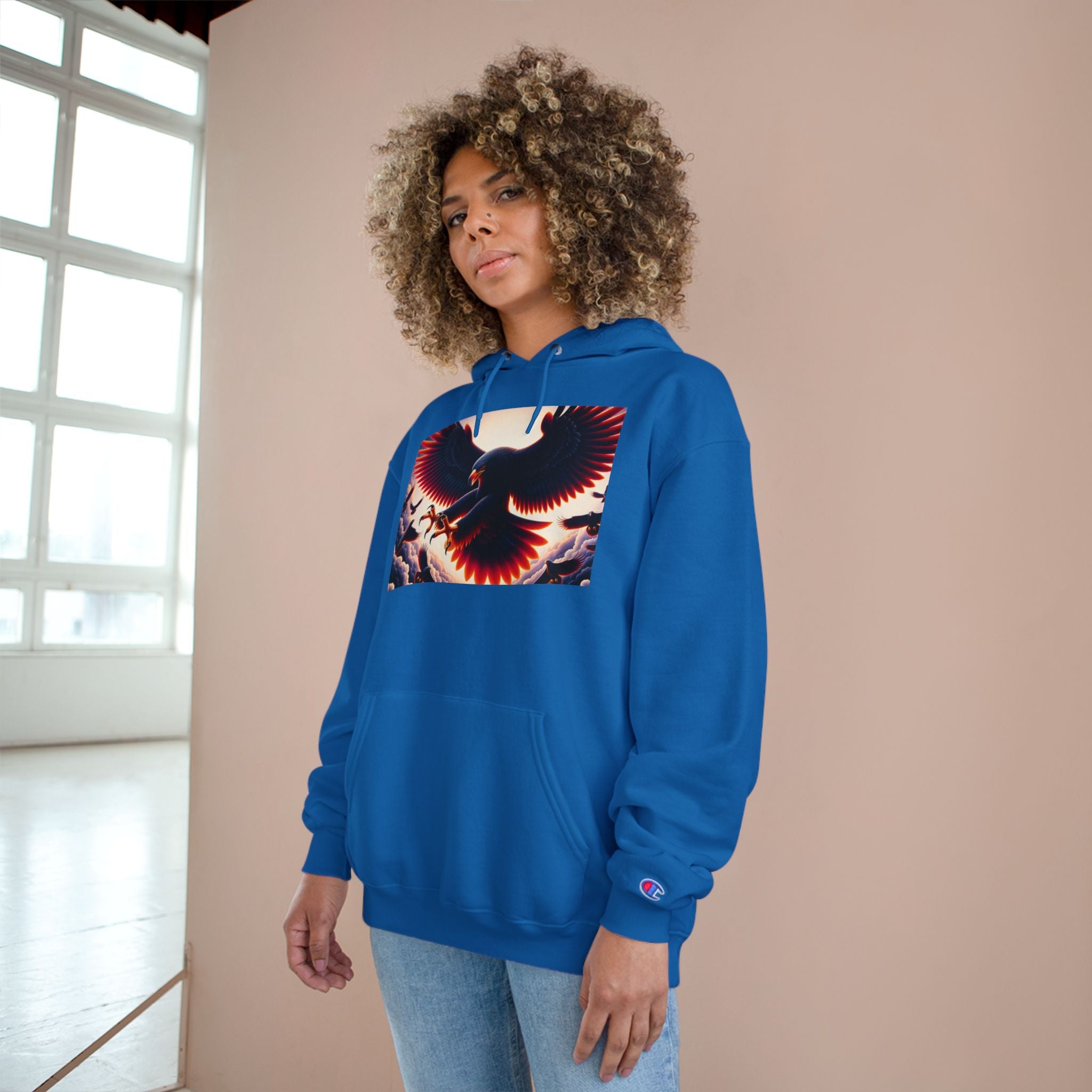 Stylish Champion Hoodie with Bird Design
