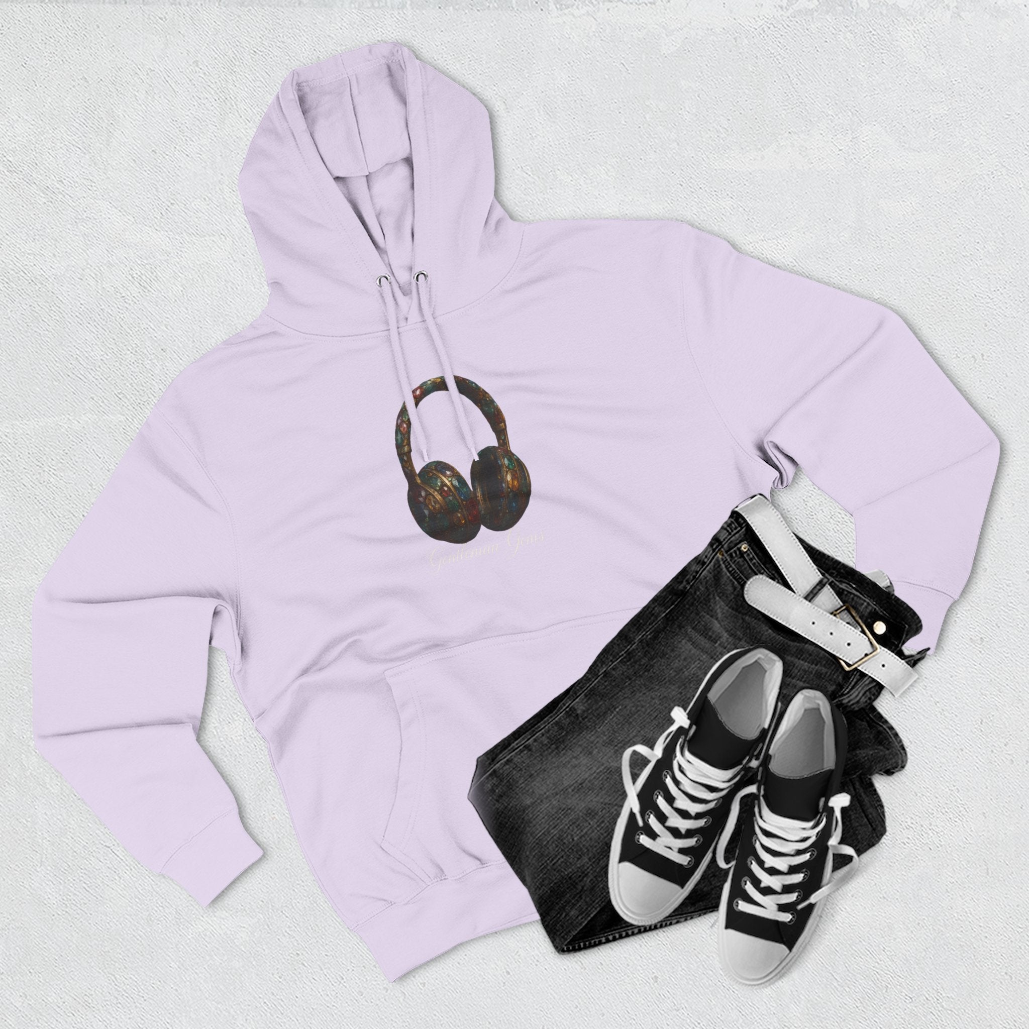 Gem Beats Hoodie with Headphone Design, Perfect for Music Lovers, Casual Wear, Gifts for Him/Her