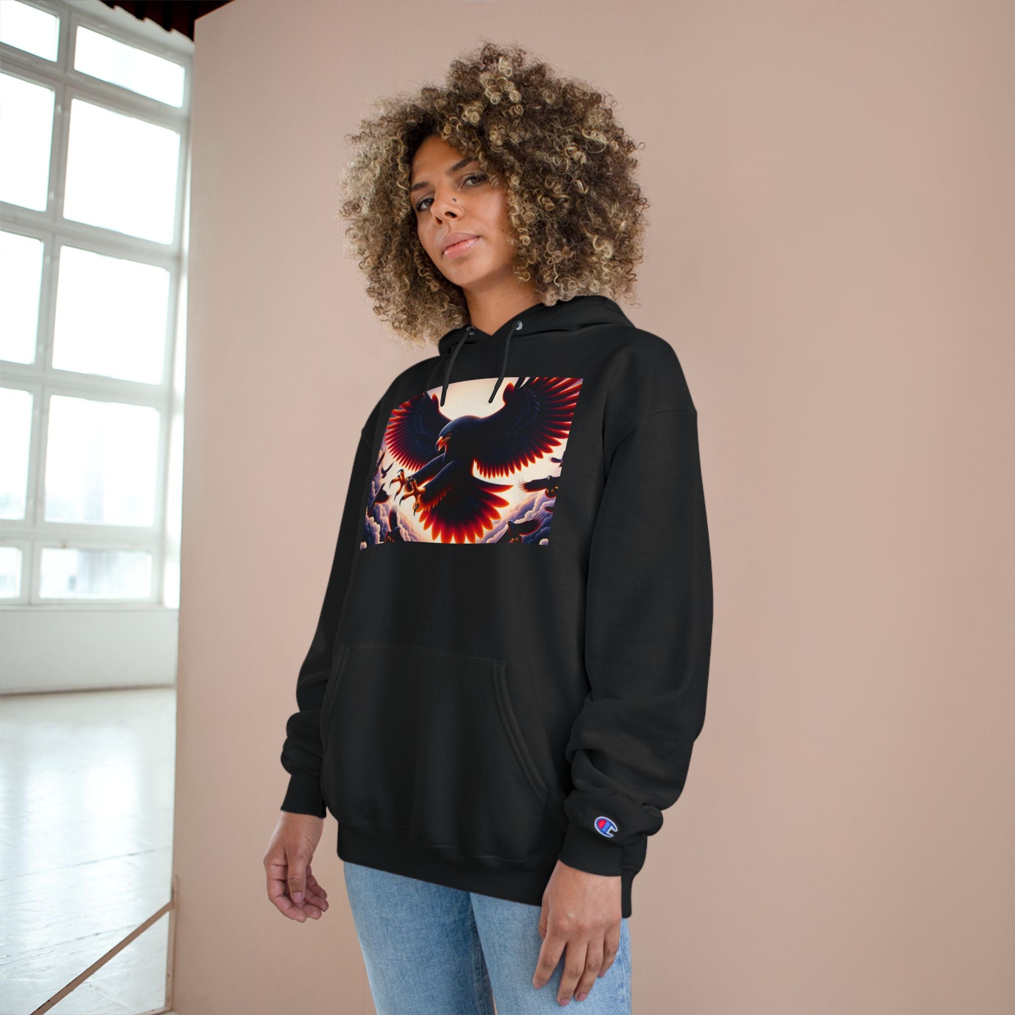 Stylish Champion Hoodie with Bird Design