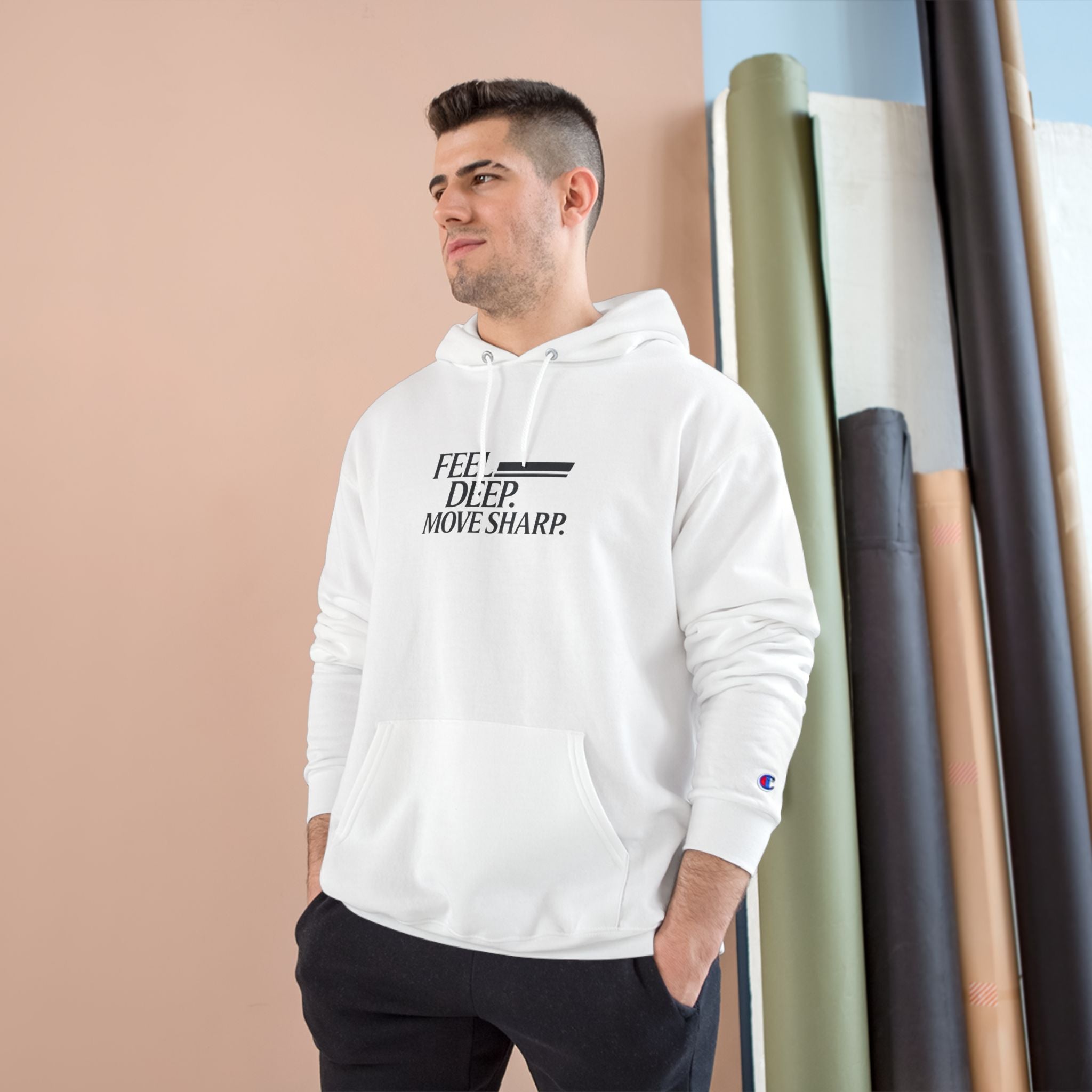 Feel Deep Move Sharp Champion Hoodie